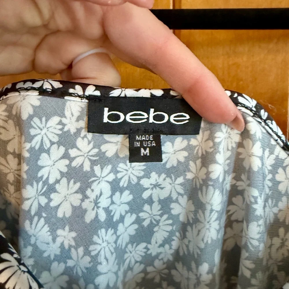 bebe Black and White Floral Midi Dress - Picture 5 of 8